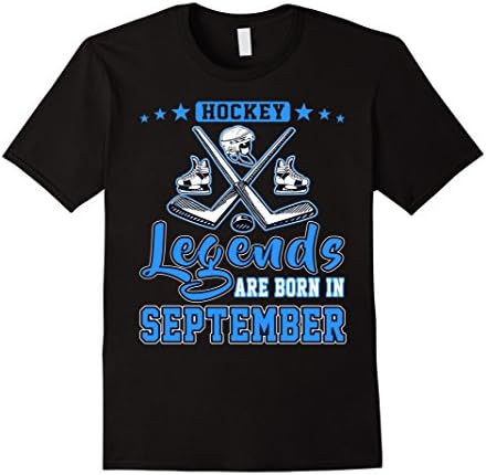 Men's Hockey Legends Are Born In September T-shirt 2XL Black