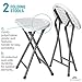 Zimmer Folding Stool (Set of 2) Portable Plastic Chair with Durable Steel Frame Legs for 220 Pound Capacity, Easy Carry Handle, Weather and Impact Resistant for Indoor/Outdoor Use, 18-Inch, White
