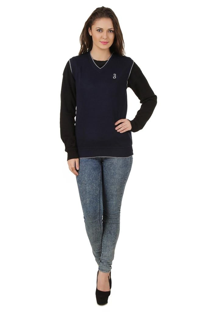 eprilla women's woollen blend blue sweater
