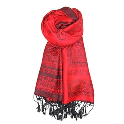 Achillea Elegant Reversible Paisley Pashmina Scarf Wrap Shawl for Evening Dress Achillea Elegant Reversible Paisley Pashmina Scarf Wrap Shawl for Evening Dress