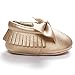 Voberry Baby Boys Girls Soft Soled Tassel Bowknots Crib Shoes PU Moccasins (12~18M, Gold)