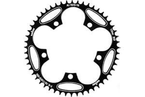 KTKEET 110/130 BCD Chainring 36/38/40/42/44/46/48/50/52/54/56/58/60T 5 Screws Round Narrow Wide Bicycle Chainring for 9/10/11 Speed Road Bike Folding Bicycle