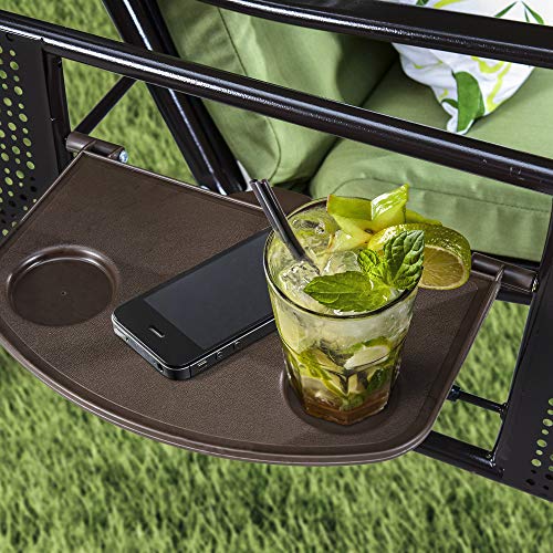 PURPLE LEAF Hollywoodschaukel 3 Sitzer Gartenschaukel mit Verstellbares Sonnendach Schaukel Sonnenbeständig, Beige – Bild 8