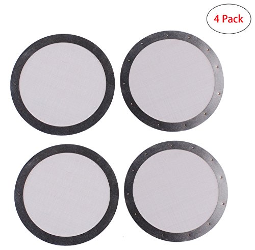 Podoy Metal Filter for AeroPress Reusable Coffee Premium Stainless Steel Silver Ultra Fine Metal Mesh Filter (4 pack)