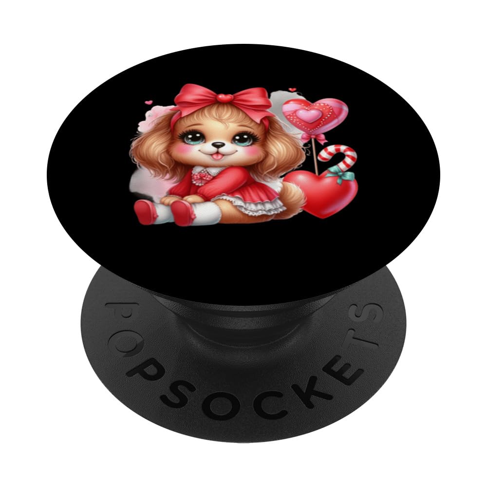 funny amazing valentine dog PopSockets Swappable PopGrip