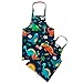 ETIUC Cute Dinosaur Kids Apron Adjustable Canvas Aprons for Boys Girls Children Bib Aprons for Artists Chef Baking Cooking Parent Child Apron (4-10 Years)(Dinosaur Kids)