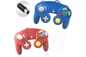 Gamecube Controller, Reiso 2 Pack Classic NGC Wired Controller for Wii Gamecube(Red and Blue)