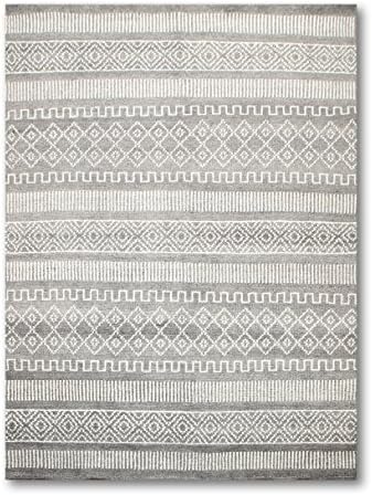 5'X8' Charcoal, Grey Color Hand Knotted Wool &amp; Banana Silk Persian Area Rug