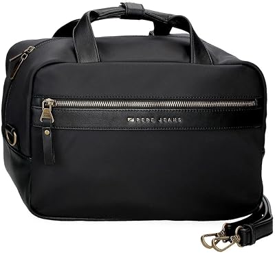 Mala de higiene adaptável Morgan com alça de ombro preta 31x21x15 cms Poliéster e PU da Joumma Bags