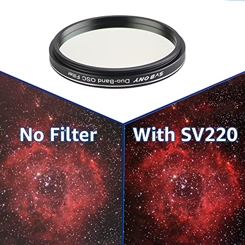 Svbony SV220 Astro Dual Narrowband Filter, 2 Inch 7nm H-Alpha OIII Filter, Against Light Pollution, Suitable for CMOS Colour Cameras, Telescopic Accessories for Astrophotography of Emission Nebulae