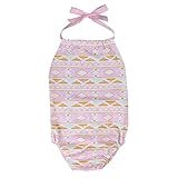 Infant Baby Girl Geometric Printed Romper Backless Jumpsuit Outfits Halter Clothes (6-12months)