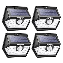 Mpow Luz Solar 500lm, 20 LED Lámpara Solar de Exterior, 270º Gran Angular de Iluminación con 120° Sensor de Movimiento, Foco Solar Impermeable para Jardín, Garaje, Camino, Patio,4 Piezas