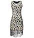 Solatin Women's Vintage 1920s Sequined Embellished Fringed Paisley Flapper Dresses