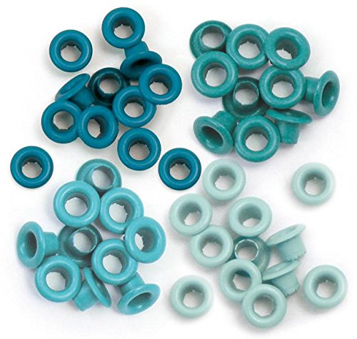 We R Memory Keepers Eyelets for Scrapbooking, Aqua, Standard