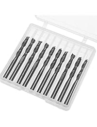 Lukcase - Fresa de punta plana de carburo 1 8, 2 flautas, 0.669 in, fresas CNC de doble flauta en espiral