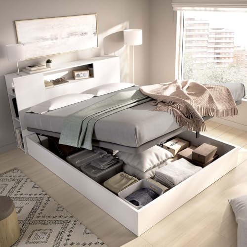 DEKIT - Pacote de Poupança do Quarto Nest Canapé com Cabeceira de Dez com 1 colchão viscoelástico Nova 150 x 190 cm, altura 20 cm