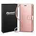 AMOVO Case for iPhone Xs/iPhone X (5.8’’) [2 in 1] iPhone Xs Wallet Case [Detachable Folio] [Vegan Leather] [Wrist Strap] iPhone X Flip Case (X/XS (5.8'') Rosegold)