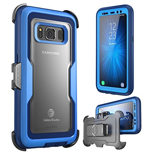 i-Blason Case for Galaxy S8 Active , [Magma] [Full body] [Heavy Duty Protection] Shock Reduction / Bumper Case with Built-in Screen Protector (Not Fit Galaxy S8/S8 Plus)(Blue)