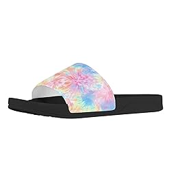 Howilath Pink Spiral Tie Dye Slide Sandals for