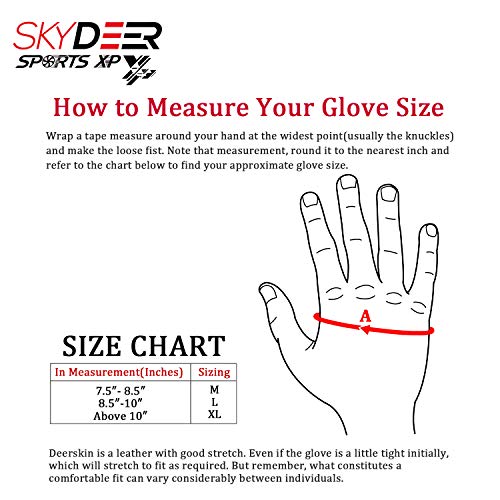 SD8649T/XL - SKYDEER Ski Mittens Gloves with Waterproof Genuine Deerskin Leather and 3M Thinsulate Insulation Cotton