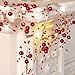 Lighted Berry-Beaded Holiday Garland by Collections Etc