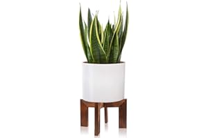 Gendral Forwepup Wood Plant Stand, Mid Century Modern Planter, Rattan Flower Pot Stand, Low Short Plant Stands for Indoor - Boho Rustic Wooden Stool for Plant Pot Holder, Fit 5-15 Inch Pot