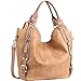 JOYSON Women Handbags Hobo Shoulder Bags Tote PU Leather Handbags Fashion Large Capacity Bags Apricot