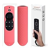 Case for Fire TV and Fire TV Stick Voice Remote 5.9inch, Akwox Light Weight [Anti Slip] Shock Proof Silicone Remote Case Cover with Lanyard (Watermelon red)