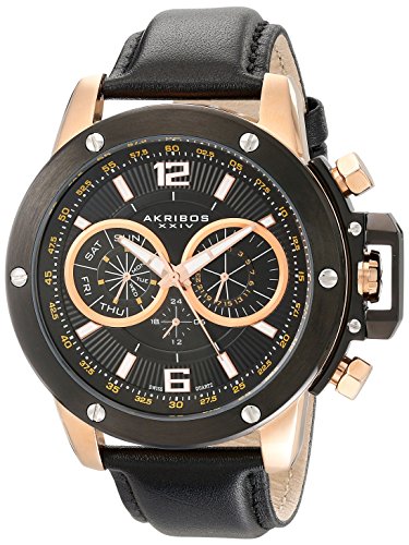 Akribos XXIV Men's AKR469RG Conqueror Multifunction Stainless Steel Swiss Quartz Strap Watch
