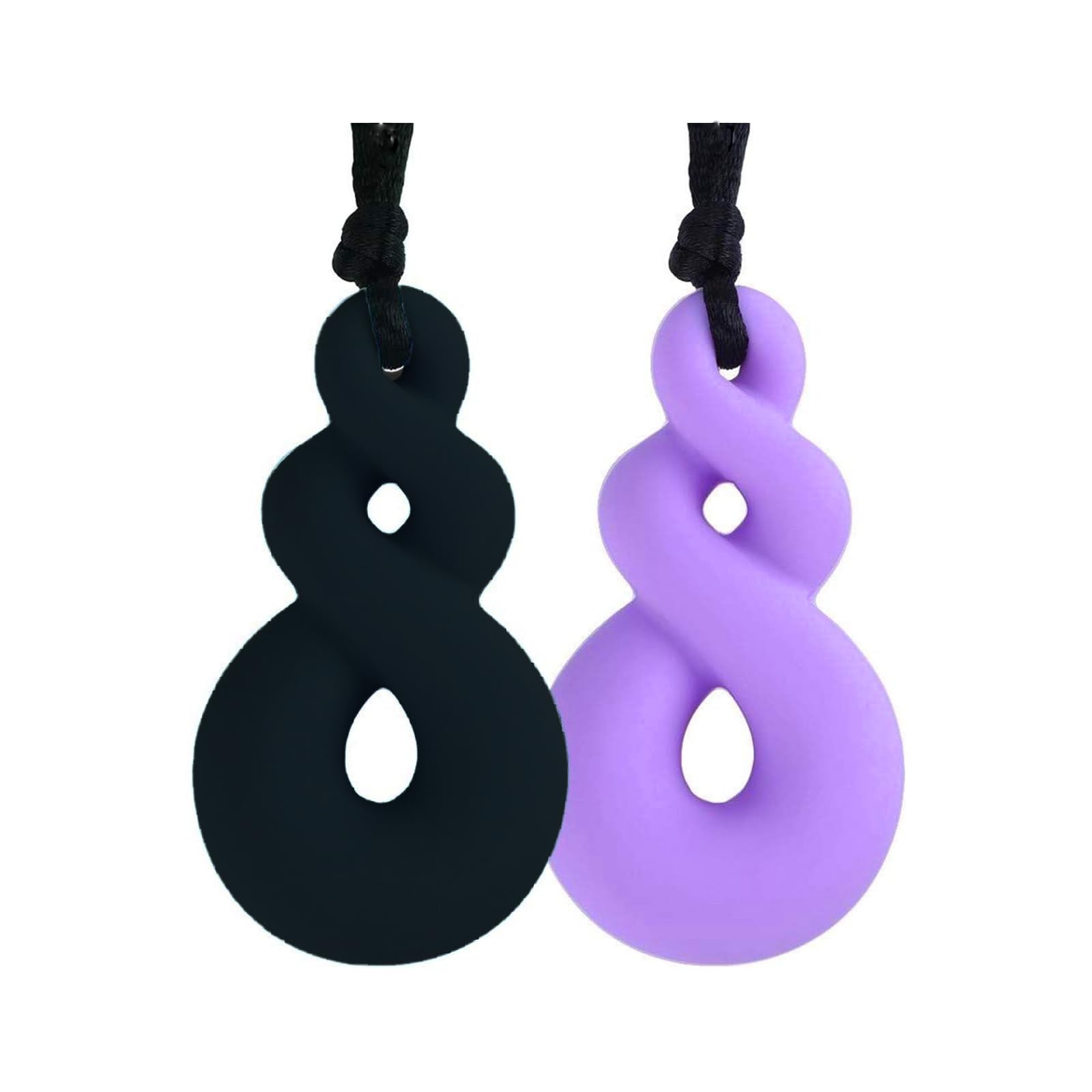 Silicone Chew Necklace, 2 Pack Sensory Chew Toys Bundle for Kids with Teething, ADHD, Autism, Biting Needs, Oral Motor Chewy Teether Pendant for Boys & Girls