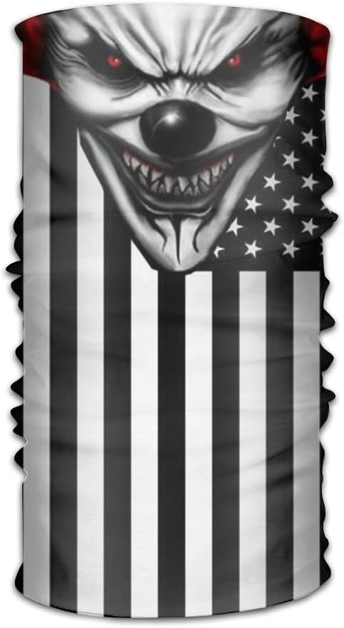 Evil Clown Print Seamless Face Mask Bandanas,Ski Mask,Balaclava Motorcycle Face Mask For Dust,Music Festivals, Raves, Riding, Outdoors - Choose From Many Designs