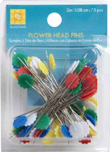 Wrights 881428 Flower Head Multicolor Pins, 75-Pack