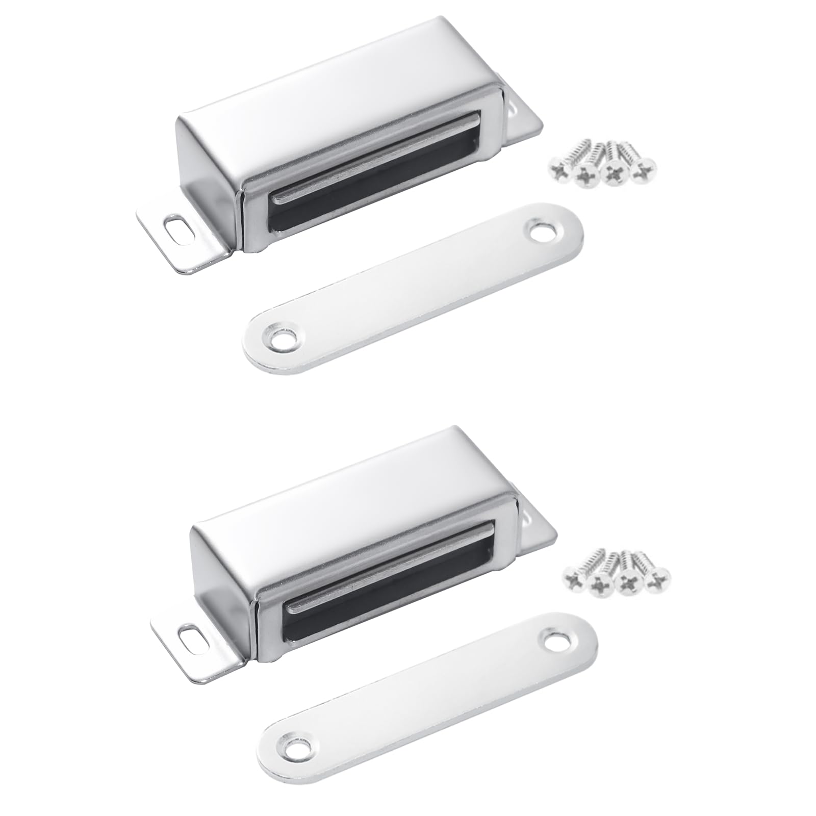 Anhoer 2Pcs Magnetic Door Catch 32KG Cupboard Door Magnets Magnetic Catch Stainless Steel Cabinet Door Magnetic Catches for Cabinet Drawer Kitchen Cupboard Wardrobe Closet Closure