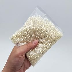 INSPIRELLE 6000pcs 4mm Ivory Flat Back Half Round