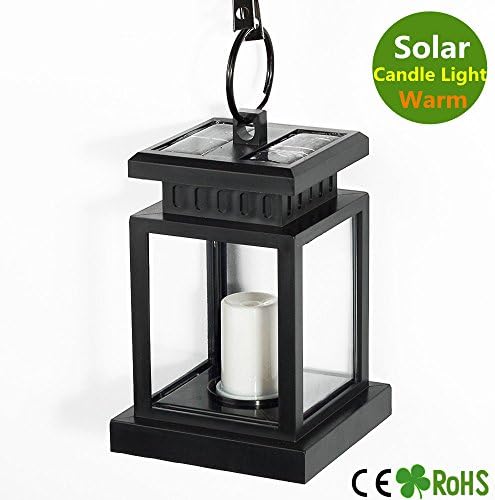HowFine Candle Warm Light - Solar Hanging Umbrella Vintage Lantern Led Waterproof with Clamp for Beach Umbrella Tree Pavilion Vintage Garden Yard Lawn Outdoor Camping - Pack of 1