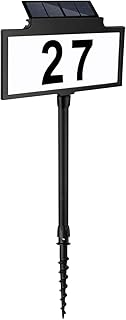 LeiDrail Solar beleuchtete Hausnummer Solarhausnummer LED beleuchtet Solarleuchte mit Dämmerungsschalter Hausnummernleuchte Solar Hausnummerleuchte Hausnummer Schild Wetterfest 70cm hoch