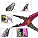 Split Ring Pliers - Aluminum Fishing Pliers Hook Remover Tungsten Carbide Cutters Saltwater Resistant Fishing Gear Split Ring Fish Holder with Coiled Lanyard & Sheath Fishing Gifts for Men(Red)