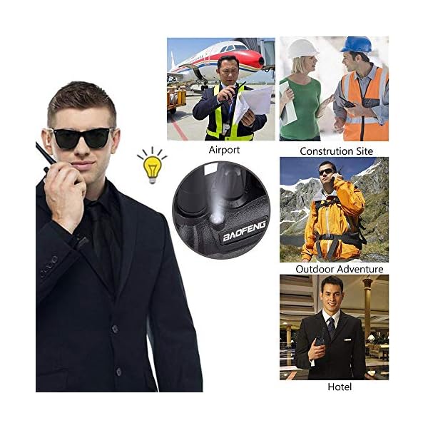 Nineaccy Walkie Talkies Rechargeable Walkie Talkie Long Range 2 way radio Set Walky Talky with Earpieces Handheld Transceiver with LED Light for Adults- (2 Pcs)