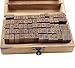 Wooden Rubber Stamp Box - Vintage Style -Diary Stamps 70 Pcs Number Stamp Letter and Number Stamp Set