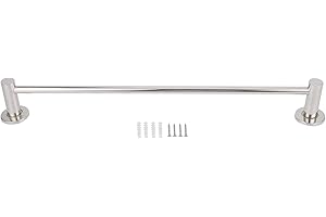 Stainless Steel Towel Bar Wall Mounted Towel Rack Hanger Storage Shelf for Bathroom Kitchen Modern Design Brushed Silver 57cm