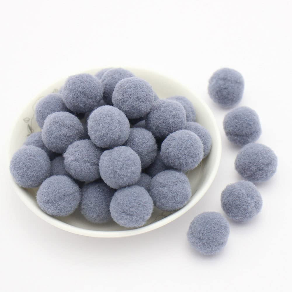 25 mm approx. 36 Pieces Colourful Mini Pompoms for Crafts Felt Balls Colourful Pom Pom Balls Small Pompoms Fluffy Plush Balls for Decorating Sewing DIY Creative Crafts Dark Grey