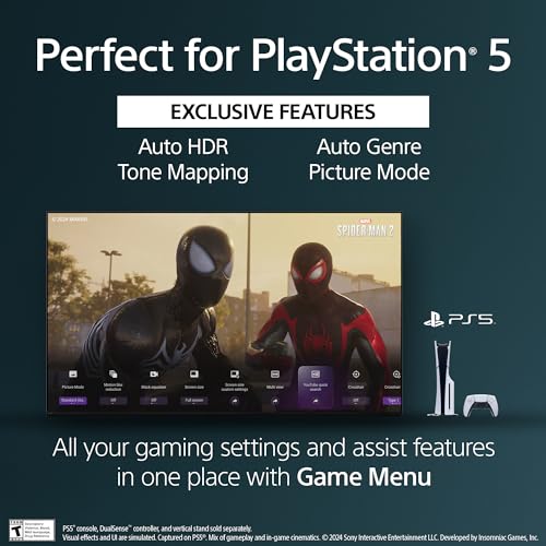 Sony BRAVIA 5 75 Inch TV, Mini LED, 4K Smart Google TV, XR Processor with AI Technology,120hz Television with Dolby Vision/Atmos, Exclusive Features for PlayStation®5, K-75XR50, 2025 Model