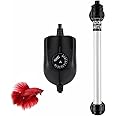 hygger 100W Mini Inline Quartz Glass Aquarium Heater with External Controller, Adjustable Submersible Betta Fish Tank Thermostat for 10-30 Gallon