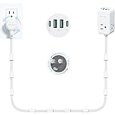 TROND 360° Rotating Plug Outlet Extender with PD 20W USB C, 72 in Flexible Flat Cord, 3 Way Multi Outlets, Extendable Wall Sp