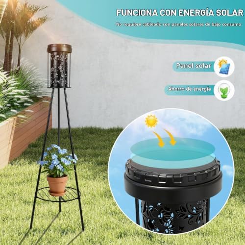 Suporte para Plantas de Jardim para Lâmpada Solar Exterior em forma de Borboleta IP65