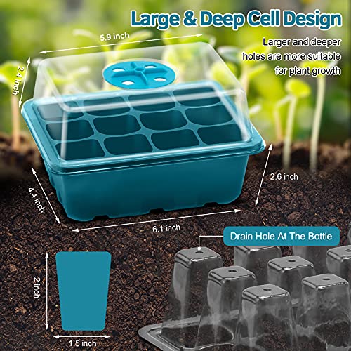 MQFORU Seed Trays,5 Pack 200 Cells Propagator Growing Thicken Seedling