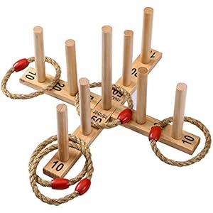 Jaques-of-London-Quoits-Quality-Garden-Toys-and-Outdoor-Toys-Premium-Garden-Games-and-Outdoor-Games-Kids-Garden-Toys-Since-1795 Jaques of London Quoits Garden Games | Outdoor Games | 5 Rope Quoits Ring Toss Game | Wooden Quoits Set | Family Lawn…
