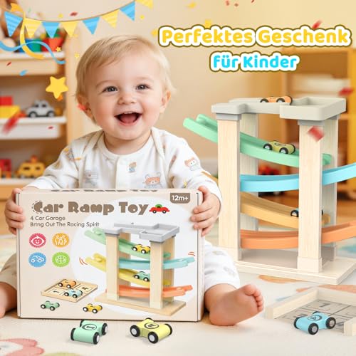 Toyzey Montessori Spielzeug ab 1 Jahr, Holzspielzeug Motorikspielzeug ab 1 2 Jahr Junge Kugelbahn Holz Kinderspielzeug ab 2 Jahre Geschenk Kinderspielzeug ab 1 2 Jahre Mädchen Junge Auto Spielzeug