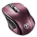 VicTsing Wireless Mouse, 2.4G 2400DPI Ergonomics Cordless Mouse with USB Receiver, Finger Rest, 5 Adjustable DPI Levels, Mobile USB Mice for Chromebook Notebook MacBook Laptop Computer PC, Wine