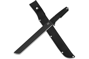 16.5" Gardenging Machete with Nylon Sheath, Heavy Duty Machete with Ergonomic No-Slip Rubber Handle, Machetes for Cutting Tre